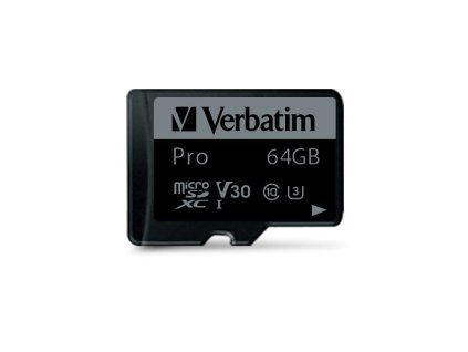 Verbatim Pro MicroSDXC 64 GB Class 10 UHS-I/U3 V30 (47042)