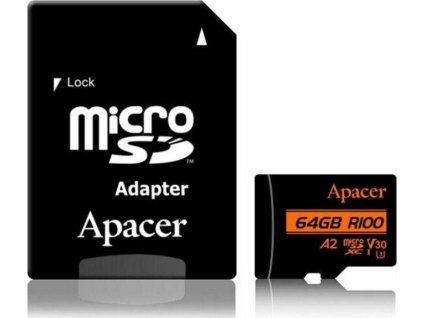 Apacer R100 MicroSDXC 64 GB Class 10 UHS-I/U3 V30 (AP64GMCSX10U8-R)