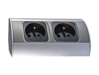 Orno dvojitý nábytek zásuvka s/ u 16a IP20 hliníkový/ plastový OR-AE-1303
