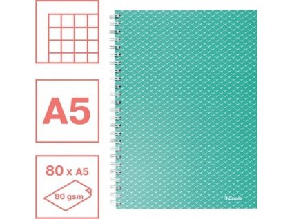 Esselte Notebook Color'Breeze A5 Squared Green