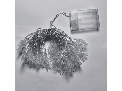 ActiveJet LED Snowflake/Star Christmas Tree Lampy - 10m/80 lampy teplé bílé/teplé bílé poháněné netopýry. 3xAA EHD-LS06