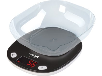 Kuchyňská váha Balck s miskou Lamart LT7069