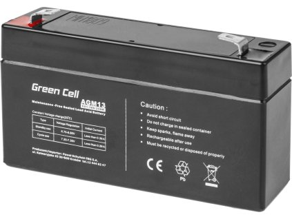 Baterie Green Cell AGM VRLA 6V/1,3Ah (AGM13)