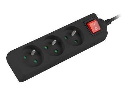Lanberg PS1 3 zásuvky 3 m černá (PS1-03E-0300-BK)