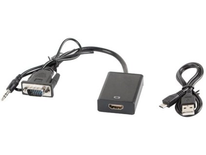 Lanberg HDMI - D-Sub (VGA) + Jack 3,5 mm černý (AD-0021-BK)