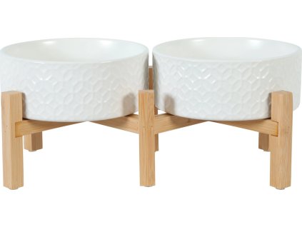 Zolux Keramická miska pro psy KERAMO DUO col bílá 2 x 700 ml