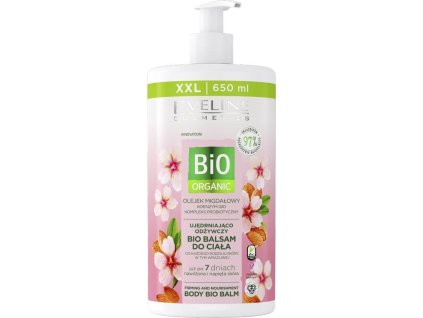 Eveline Cosmetics Bio Organic zpevňující a vyživující bio tělový balzám pro všechny typy pleti Mandlový olej 650m