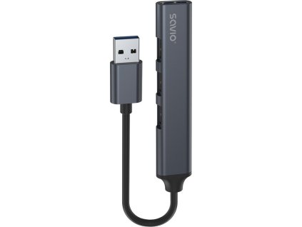 SAVIO HUB USB-A – 3 X USB-A 2.0 1 X USB-A 3.0 ŠEDÁ AK-70