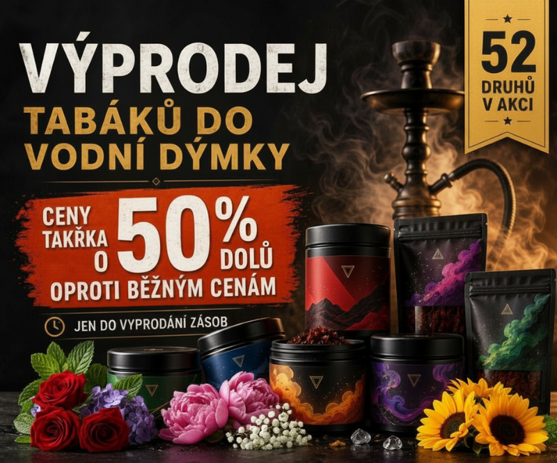 Výprodej tabáků do vodní dýmky: super cena tabáku jen do vyprodání zásob