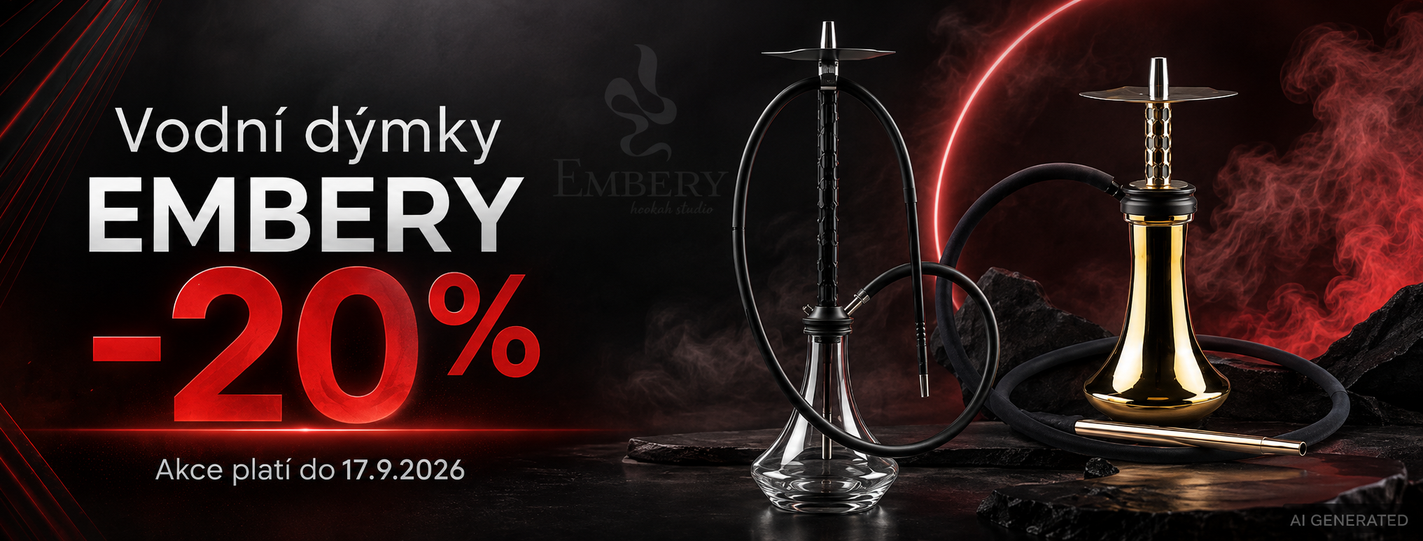 Akce-20% sleva na vodní dýmky Embery