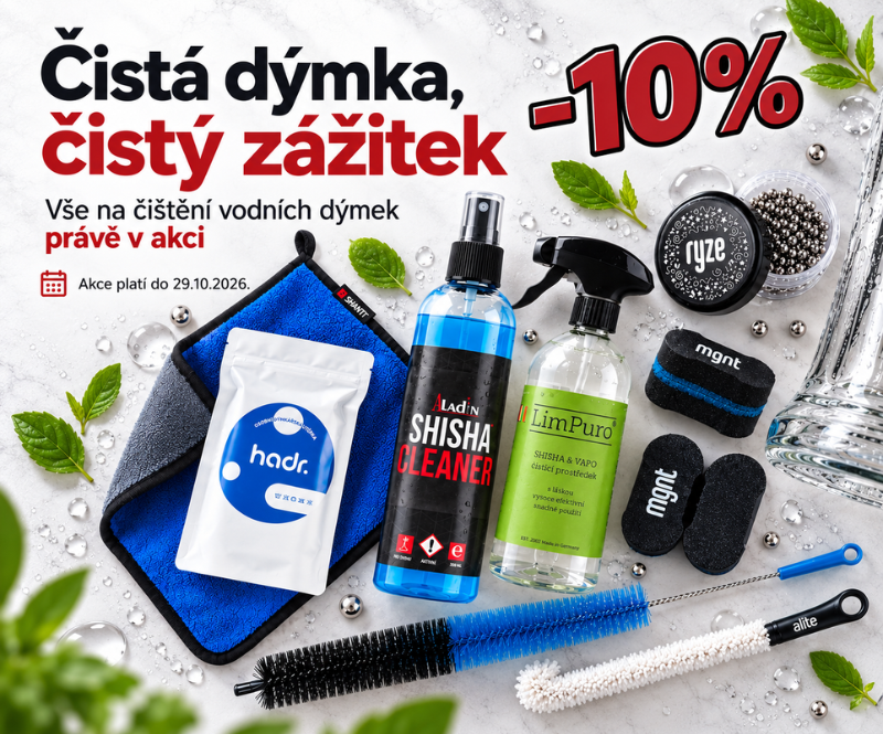 Akce -10% na čišticí prostředky pro vodní dýmky