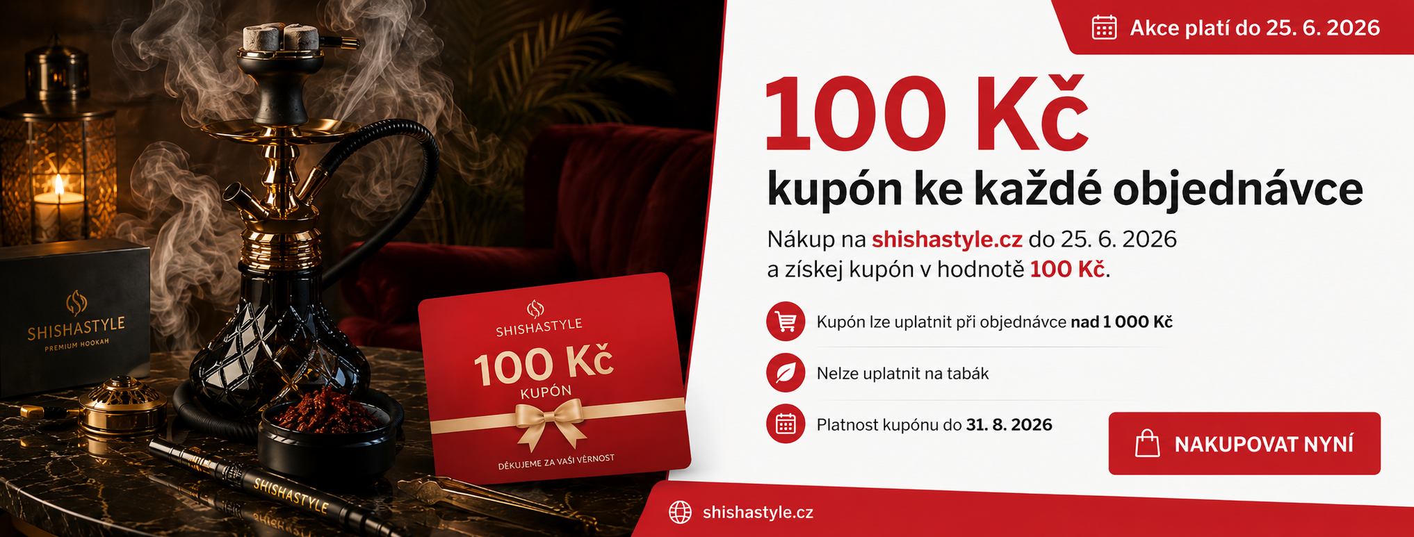 100 Kč kupon ke každé objednávce