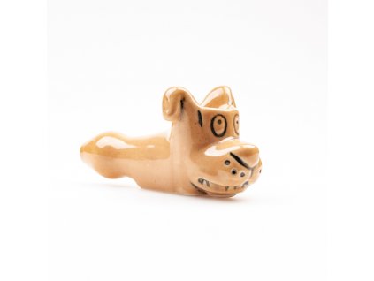 Šlukovka keramika Ernest the Dog 12 cm hnědá