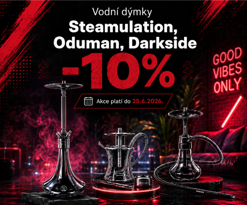 Akce - 10% sleva na vodní dýmky Steamulation, Oduman, Darkside
