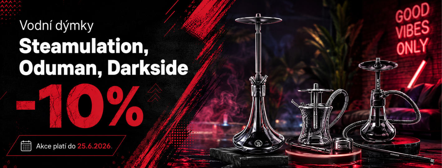 Akce - 10% sleva na vodní dýmky Steamulation, Oduman, Darkside