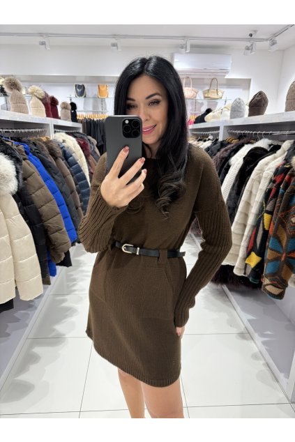 Úpletové Krátke Šaty 8883-2