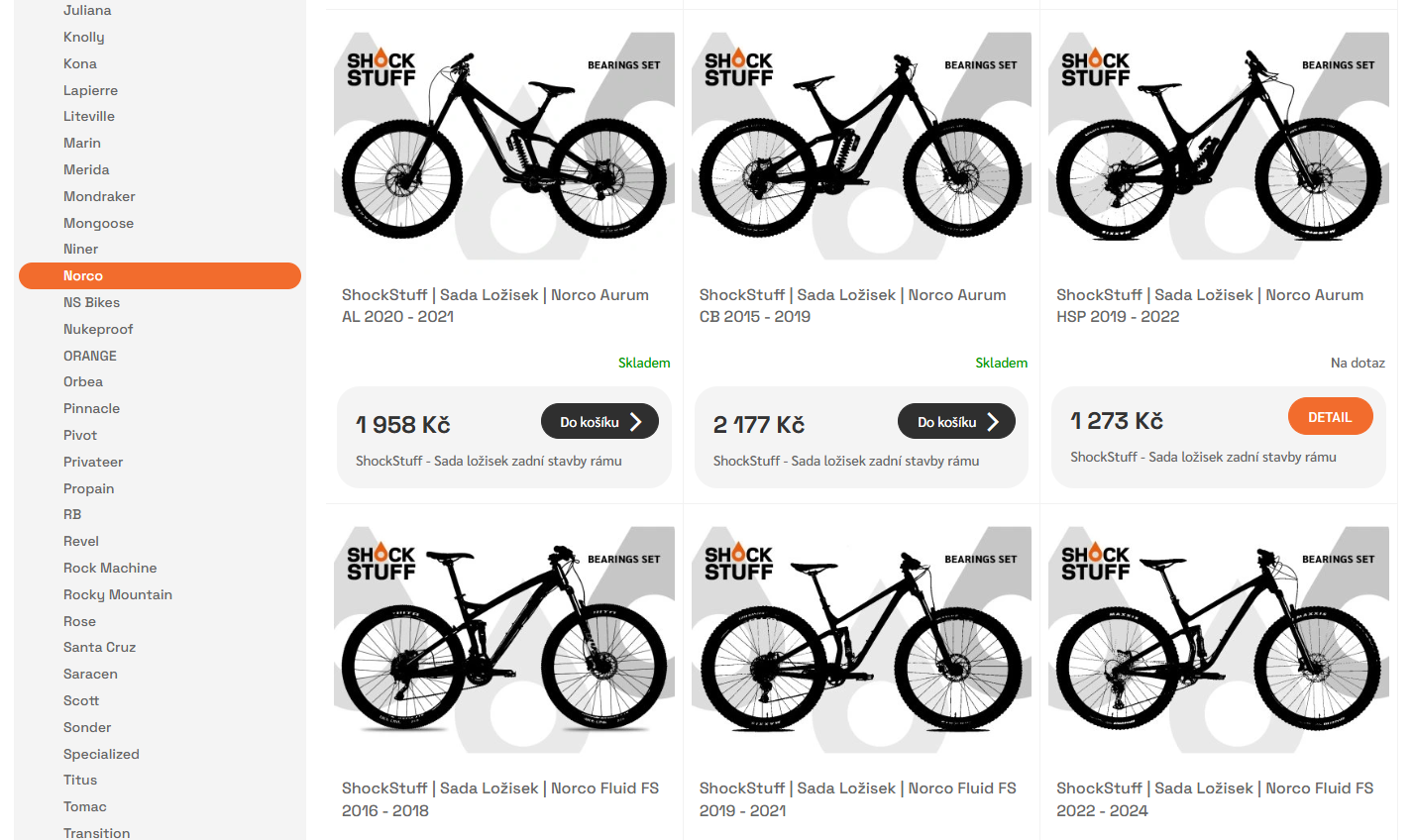 Novinka v nabídce: všechny sady pro Kona a Norco od 2015 do 2025!