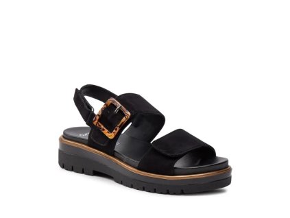 ARA dámské sandály na hrubší podešvi semišové černé | 12-21003-01