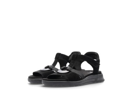 ARA dámské sandály s ozdobou na nártu kožené černé | 12-34805-01 Osaka