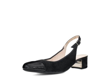 ARA dámské lodičky perforované s volnou patou kožené černé | 12-35823-01