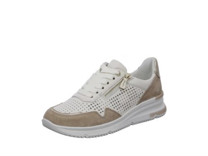ARA dámské tenisky na klínku perforované kožené bílé | 12-38411-09