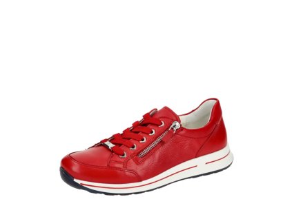 ARA dámské tenisky širší s bočním zipem kožené červené | 12-54801-03