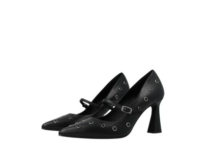 LODI dámské lodičky černé kožené se cvočky | ROMINES SOFT NEGRO