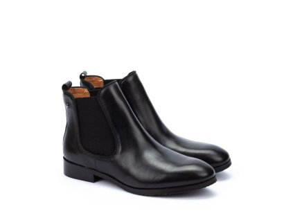 PIKOLINOS dámské kotníkové boty z hladké kůže černé | W4D-8637ST BLACK
