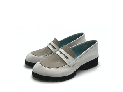 THIERRY RABOTIN dámské mokasíny krémové z hladké kůže | 6549T 919A