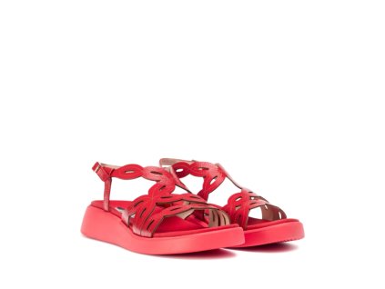 WONDERS sandály červené lakované kožené | C-6542 ROJO