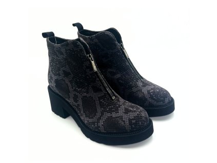 THIERRY RABOTIN dámské kotníkové boty kožené šedé s hadím vzorem | RM98S0010XD18179005