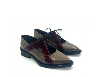 LE BOHEMIEN dámské polobotky kožené vícebarevné | G19-4 VERNICE TAUPE