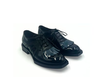 LE BOHEMIEN dámské polobotky kožené lakované černé | K105-1 VERNICE NERO