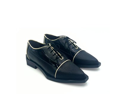 LE BOHEMIEN dámské polobotky kožené černé | G22-1 BARDOLINO NERO