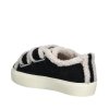 INUIKII dámské tenisky zateplené kožené černé | SHEARLING LOW VELCRO BLACK