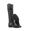 GABOR dámské kozačky kožené černé - šíře S | 71.648.27