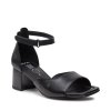 ARA dámské sandály na podpatku s kotníkovým páskem kožené černé  | 12-20503-01