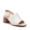 ARA dámské sandály na podpatku širší s volnou patou kožené krémové | 12-20505-08