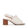 ARA dámské sandály na podpatku širší s volnou patou kožené krémové | 12-20505-08