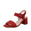 ARA dámské sandály na podpatku semišové červené | 12-20507-19