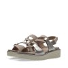 ARA dámské sandály s pásky metalické kožené béžové | 12-33503-11