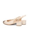 ARA dámské lodičky s volnou patou a zlatou špičkou kožené béžové | 12-35823-11