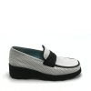 THIERRY RABOTIN dámské mokasíny perforované s černým detailem bílé kožené | 4135W 999A