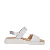 ARA dámské sandály na suchý zip bílo-stříbrné kožené | 12-21401-04 Madeira