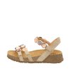 THINK! dámské sandály béžové/metalické semišové kožené | 3-000322-4010