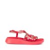WONDERS sandály červené lakované kožené | C-6542 ROJO