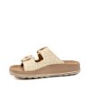 FANTASY SANDALS dámské pantofle krémové kožené-raffia | S310 DESPOINA VANILLA RAFFIA