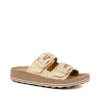 FANTASY SANDALS dámské pantofle krémové kožené-raffia | S310 DESPOINA VANILLA RAFFIA