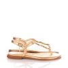 CARYATIS dámské sandálky se zlatým zdobením zlaté kožené | 621506 GOLD