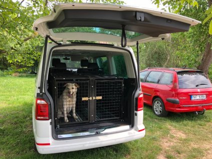 Transportní klec do auta pro dva psy